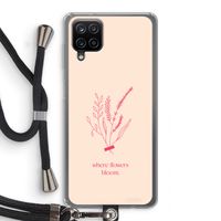 Where flowers bloom: Samsung Galaxy A12 Transparant Hoesje met koord