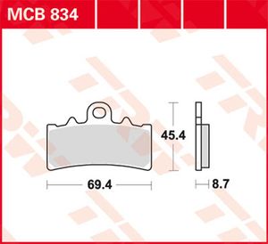 TRW Remblokken, en remschoenen voor de moto, MCB834SV Sinter street