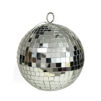 Othmar Decorations disco kerstballen - zilver - 15 cm - kunststof   - - thumbnail