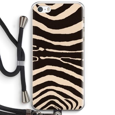 Arizona Zebra: iPhone 5 / 5S / SE Transparant Hoesje met koord