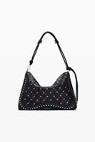 Middelgrote geperforeerde tas met leerlook - BLACK - U