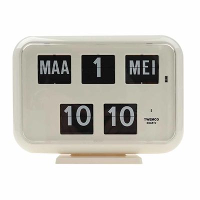 Kalenderklok digitaal QD35 - wit | Senioren klok | Dementie klok | Dag, datum en tijdsaanduiding | Twemco | WWV618905