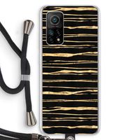 Gouden strepen: Xiaomi Mi 10T 5G Transparant Hoesje met koord