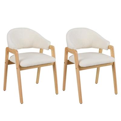 2-delige set Moderne Eetkamerstoelen Keukenstoelen met Gestoffeerde Zitting en Ergonomische Rugleuning Wit