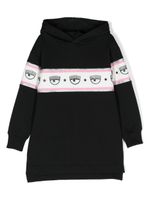 Chiara Ferragni Kids robe-sweat à bande logo - Noir