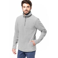 Fleece trui - lichtgrijs - warme sweater - voor heren - polyester 2XL  -