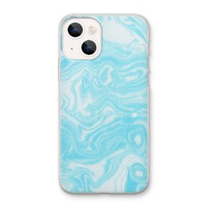 Waterverf blauw: iPhone 13 mini Transparant Hoesje