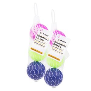 Set van 6x stuks gekleurde premium beachballetjes 6,5 cm - Beachballsets