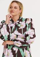 Yoek Satijnen blouse FIORITO | Bruin | Maat 42/44