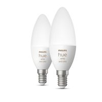 Philips Hue Losse kaarslamp E14 White & color 2-pack ledlamp 2000-6500K, Dimbaar, BT - thumbnail