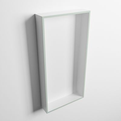 MONDIAZ EASY Nis 59,5x29,5cm in solid surface kleur Greey | Talc. 1 vak geschikt voor in- of opbouw