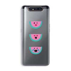 Smiley watermeloen: Samsung Galaxy A80 Transparant Hoesje