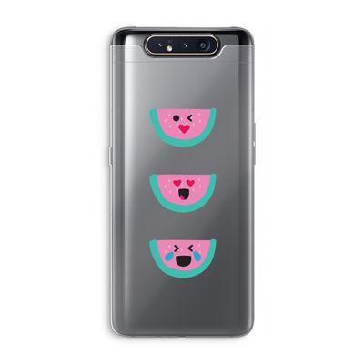 Smiley watermeloen: Samsung Galaxy A80 Transparant Hoesje