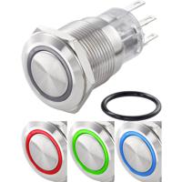 TRU COMPONENTS TC-7494632 TC-LAS1-AGQ-11ZE/42RGB/ Vandalismebestendige drukschakelaar 250 V/AC 3 A 1x uit/aan Continu Rood, Groen, Blauw, RGB IP65 1 stuk(s) - thumbnail