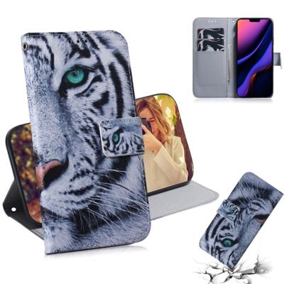3D gekleurde tekening horizontale Flip leergeval met houder & Card slot & Wallet voor iPhone XI Max 2019 (Tiger)