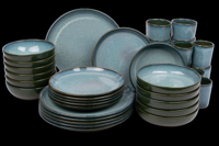 36 delige serviesset - 6 persoons - Evora - groen - Portugees stoneware serviessets