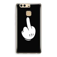 Middle finger black: Huawei P9 Transparant Hoesje