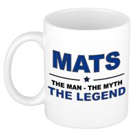 Naam cadeau mok/ beker Mats The man, The myth the legend 300 ml   - - thumbnail