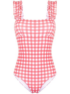 EPHEMERA maillot de bain volanté à carreaux - Rose
