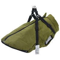 Hondenjas met harnas waterdicht reflecterend legergroen 5XL Hondenjas met harnas waterdicht reflecterend legergroen 5XL