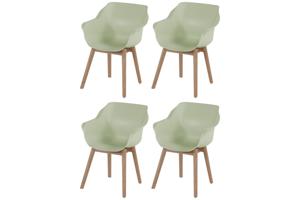 Set van 4 - Hartman Sophie Studio dining armstoel - French green - Teak poot