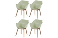 Set van 4 - Hartman Sophie Studio dining armstoel - French green - Teak poot