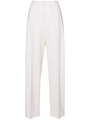 MSGM pantalon de tailleur en laine à plis - Jaune