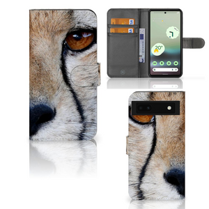 Google Pixel 6A Telefoonhoesje met Pasjes Cheetah