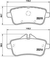 Remmenset, remschijf BREMBO, Remschijftype: Binnen geventileerd, Inbouwplaats: Achteras: , u.a. für Mercedes-Benz