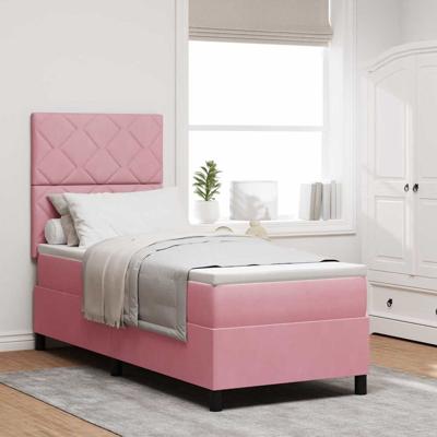 Boxspring bed met matras Roze 80 x 200 cm Fluweel