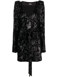 ROTATE BIRGER CHRISTENSEN robe-portefeuille à sequins - Noir