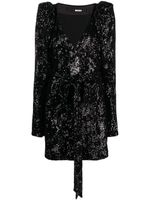 ROTATE BIRGER CHRISTENSEN robe-portefeuille à sequins - Noir - thumbnail