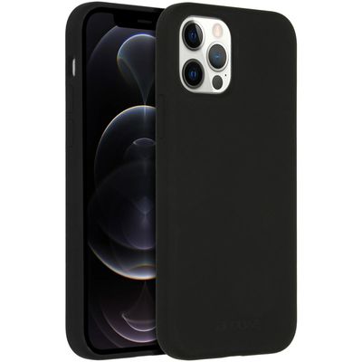 AccezzLiquid Silicone met MagSafe voor Apple iPhone 12 (Pro) Telefoonhoesje Zwart