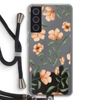 Peachy flowers: Samsung Galaxy S21 FE Transparant Hoesje met koord