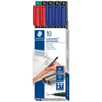 Staedtler Foliestift Lumocolor® permanent pen 318 318 B10 Blauw, Groen, Rood, Zwart - thumbnail