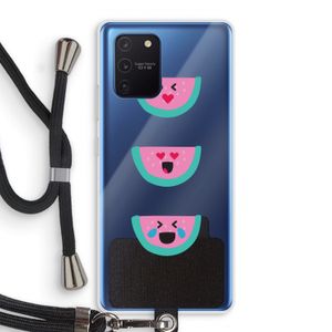 Smiley watermeloen: Samsung Galaxy Note 10 Lite Transparant Hoesje met koord