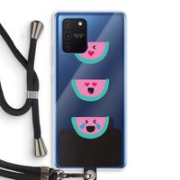 Smiley watermeloen: Samsung Galaxy Note 10 Lite Transparant Hoesje met koord