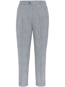 Brunello Cucinelli Prince of Wales virgin-wool trousers - Noir