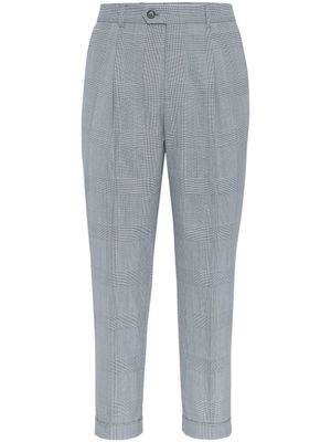 Brunello Cucinelli Prince of Wales virgin-wool trousers - Noir