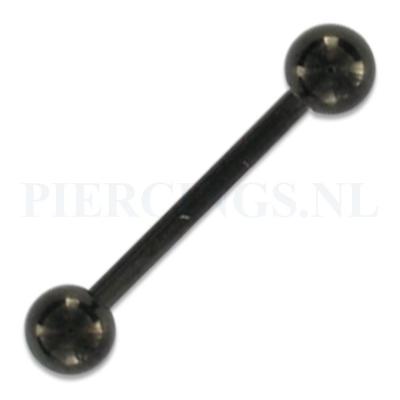 Barbell zwart 1.6 mm x 16 mm x 5 mm