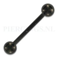 Barbell zwart 1.6 mm x 16 mm x 5 mm