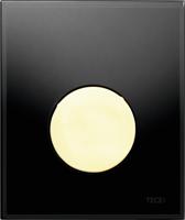 Teceloop Urinoir-Bedieningsplaat Incl. Cartouche Glas Zwart, Toets Goud