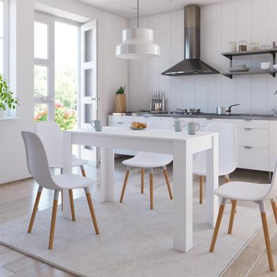 Eettafel 120x60x76 cm bewerkt hout wit
