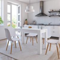 Eettafel 120x60x76 cm bewerkt hout wit