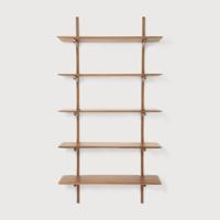 Ethnicraft Wandrek 'PI' Gevernist Mahoniehout, Met 5 planken, kleur Bruin