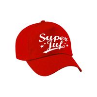 Super juf cadeau pet /cap rood voor dames - thumbnail