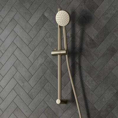 Glijstang set SaniClear Brass | 60 cm | Incl.Handdouche en Doucheslang | Geborsteld messing - mat goud