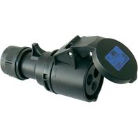 CEE Koppelcontactstop 32A 250V 3-polig IP44 Keraf Zwart