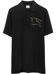 Burberry polo en coton à logo imprimé - Noir