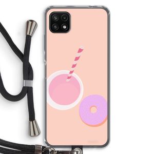 Donut: Samsung Galaxy A22 5G Transparant Hoesje met koord
